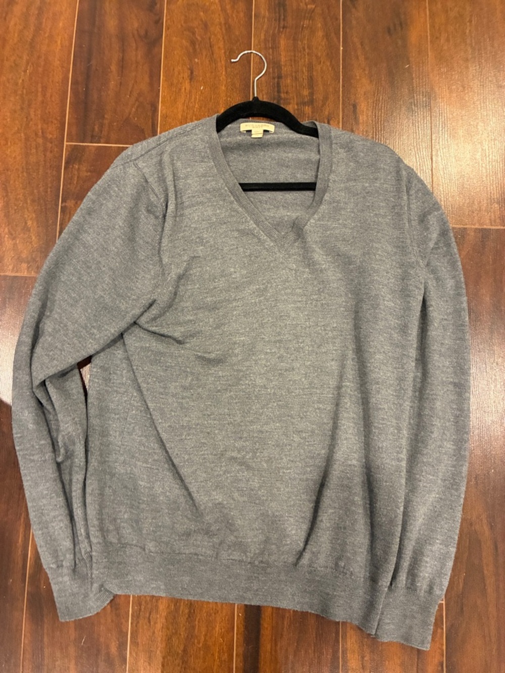 Burberry Gray V-Neck Men's Sweater